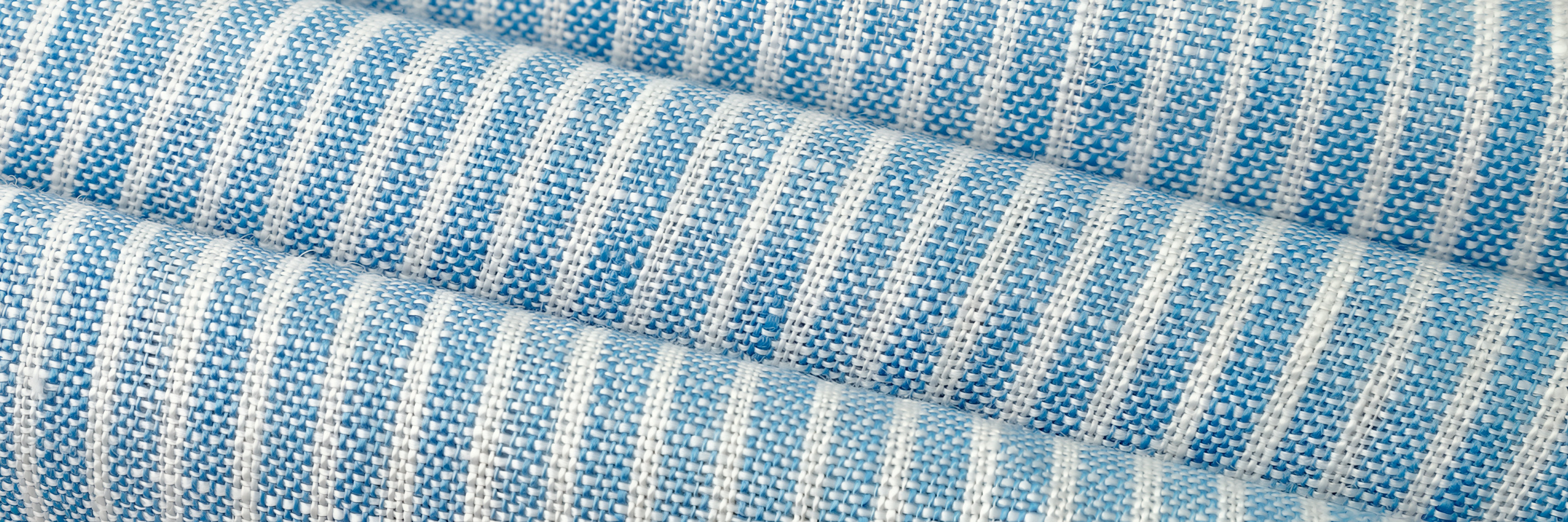 Yarn-dyed linen fabric with rich woven stripe pattern